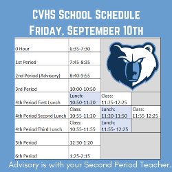 Friday Bell Schedule with Advisory